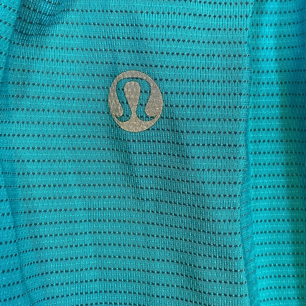 Lululemon Top‎ Women's 4 Racerback Turquoise Ruched Inside Pocket Yoga Pilates - Picture 3 of 6